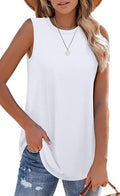 Loose High-Neck Sleeveless Tunic Top