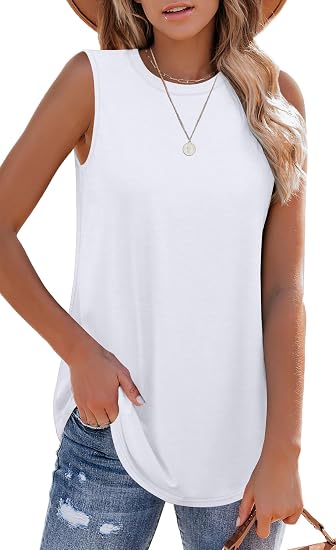 Loose High-Neck Sleeveless Tunic Top