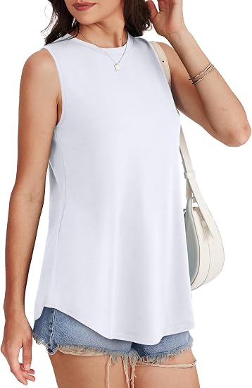 Loose High-Neck Sleeveless Tunic Top